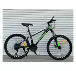 Велосипед гірський TopRider 611 24" рама 14 обладнання Shimano Салатовий Велосипед гірський TopRider 611 24" рама 14 обладнання Shimano Салатовий