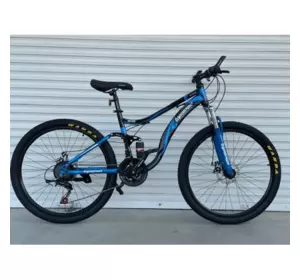 Велосипед гірський двопідвісний Toprider 910 26" рама 17 обладнання Shimano Синій Велосипед гірський двопідвісний Toprider 910 26" рама 17 обладнання Shimano Синій