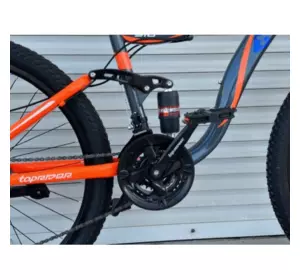 Велосипед гірський двопідвісний Toprider 910 26" рама 17 обладнання Shimano Помаранчевий Велосипед гірський двопідвісний Toprider 910 26" рама 17 обладнання Shimano Помаранчевий