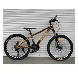 Велосипед гірський алюмінієвий Toprider 680 24" рама 14 обладнання Shimano Золотий Зріст 130-165см Велосипед гірський алюмінієвий Toprider 680 24" рама 14 обладнання Shimano Золотий Зріст 130-165см