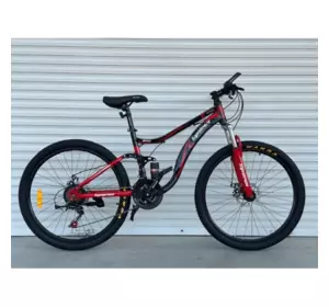 Велосипед гірський двопідвісний Toprider 910 26" рама 17 обладнання Shimano Червоний Велосипед гірський двопідвісний Toprider 910 26" рама 17 обладнання Shimano Червоний