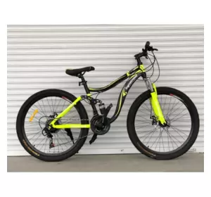 Велосипед гірський двопідвісний Toprider 910 26" рама 17 обладнання Shimano Жовтий Велосипед гірський двопідвісний Toprider 910 26" рама 17 обладнання Shimano Жовтий