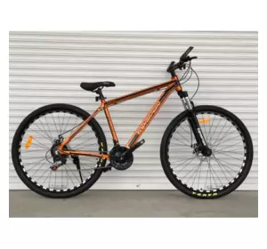 Велосипед гірський алюмінієвий Toprider 680 29" рама 19 обладнання Shimano Золотий Велосипед гірський алюмінієвий Toprider 680 29" рама 19 обладнання Shimano Золотий