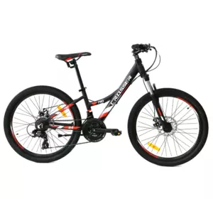 Велосипед гірський підлітковий 24" Crosser Nio Stels рама 12.5 Чорно-червоний Велосипед гірський підлітковий 24" Crosser Nio Stels рама 12.5 Чорно-червоний