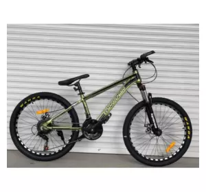 Велосипед гірський TopRider 611 24" рама 14 обладнання Shimano Хакі Велосипед гірський TopRider 611 24" рама 14 обладнання Shimano Хакі