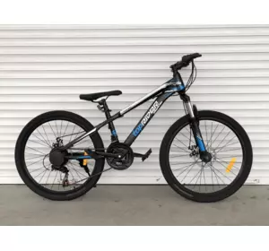 Велосипед гірський TopRider 611 24" рама 14 обладнання Shimano Синій Велосипед гірський TopRider 611 24" рама 14 обладнання Shimano Синій