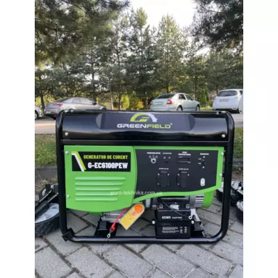 Генератор бензиновий однофазний 4.0 -4.5 кВт Greenfield G-EC6100PW Електростанція Електрогенератор
