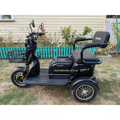 Електротрайк Електроскутер триколісний Crosser TR-1 600Вт Кроссер чорний