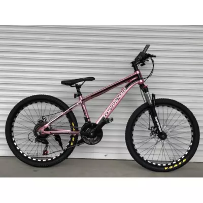 Велосипед гірський алюмінієвий Toprider 680 24" рама 14 обладнання Shimano Рожевий Зріст 130-165см