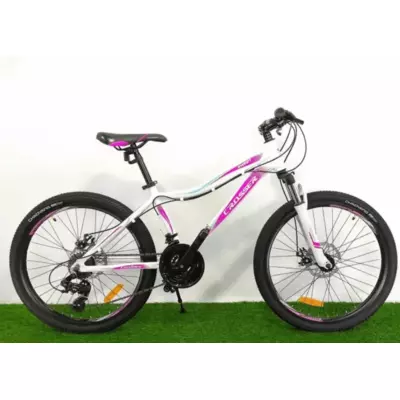 Велосипед гірський підлітковий Crosser Sweet 24″ рама 14" Біло-рожевий