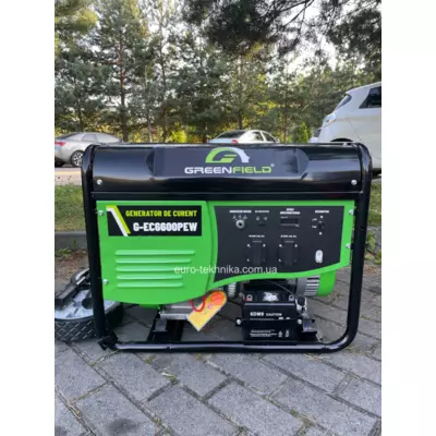 Генератор бензиновий однофазний5.7-6.1 кВт Greenfield G-EC6800PEW Електростанція Електрогенератор